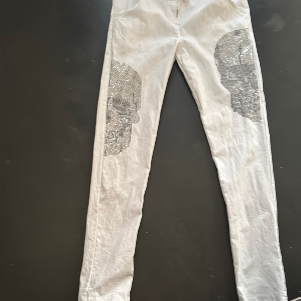 Venti6 Silver Skull Embellished Women's Skinny Jeans small/med appx 28